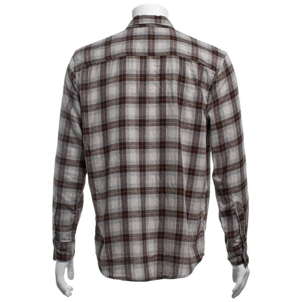 Mens Mountain Ridge Long Sleeve Flannel Shirt - Chocolate