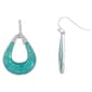 Ashley Cooper(tm) Aqua Shell Glitter Open Teardrop Earrings - image 1
