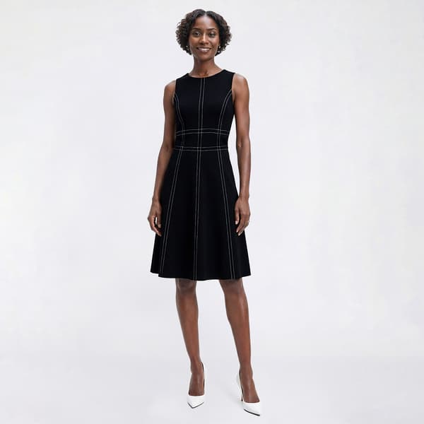 Petite MSK Sleeveless Stitch Trim Midi Dress - image 