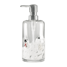 Avanti Snowmen & Flakes Glass Soap & Lotion Dispenser