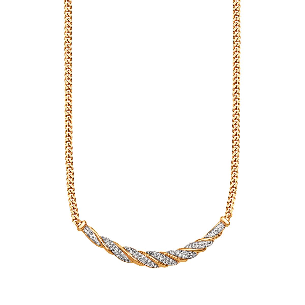 Splendere Two-Tone Plated CZ Necklace