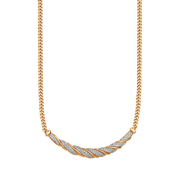 Splendere Two-Tone Plated Cubic Zirconia Necklace - image 