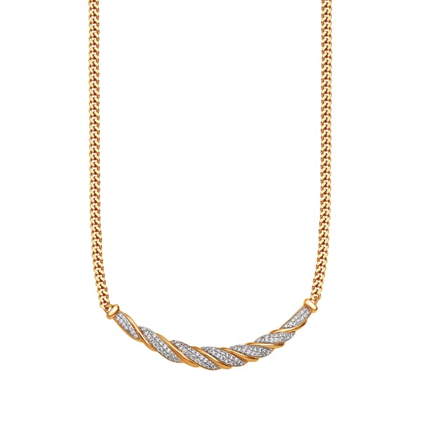 Splendere Two-Tone Plated Cubic Zirconia Necklace