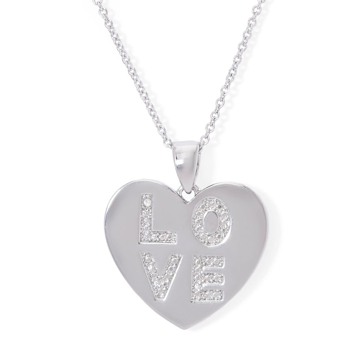 Accents by Gianni Argento Diamond Love Heart Pendant...