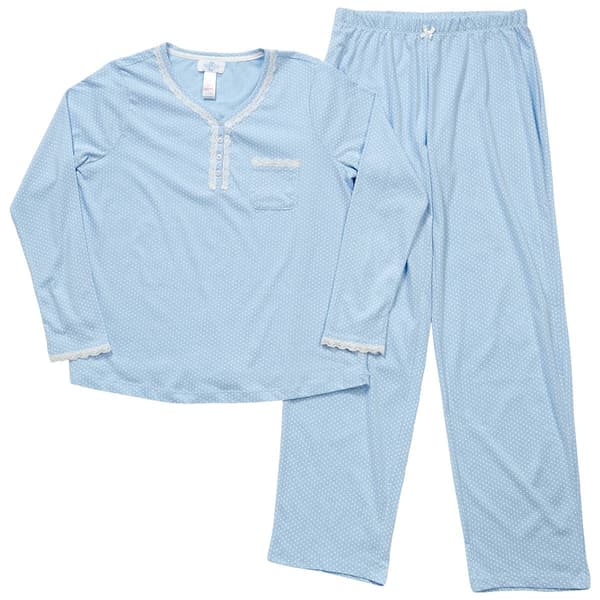 Womens Sophia by Rene Rofe&#40;R&#41; Long Sleeve Jersey Dot Pajama Set - image 
