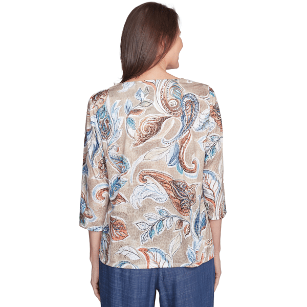 Womens Alfred Dunner Summer Solstice Twisted Paisley Tee