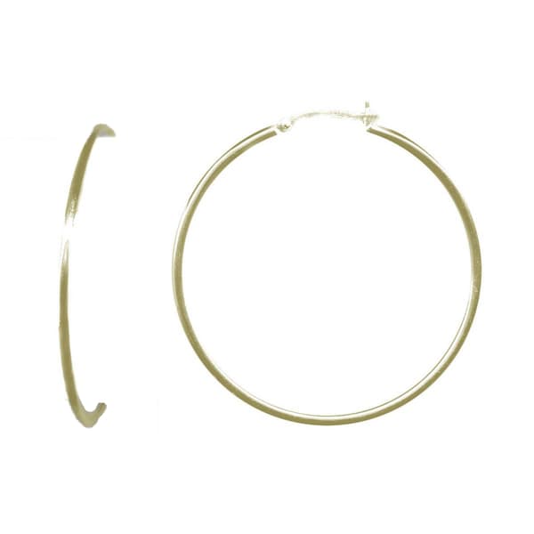 Polished 14kt. Gold over Sterling Silver Hoop Earrings - image 