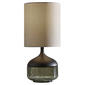 HomeRoots 16in. Dark Green Wood and Smoked Glass Table Lamp - image 2