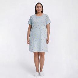 Plus Size Jaclyn Short Sleeve Ditsy Scoop Neck Nightshirt