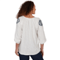 Plus Size Skye’s the Limit Summer Spice Embroidery Peasant Blouse - image 2
