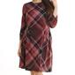 Petite Connected Apparel Long Sleeve Plaid A-Line Dress - image 3