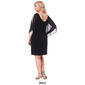 Womens MSK Solid Chiffon Capelet Rhinestone Cross Back Dress - image 2