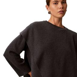 Womens Calvin Klein Long Sleeve Asymmetrical Drape Sweater