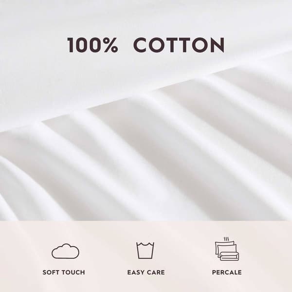 Laura Ashley Scallop Embroidered 100% Cotton Sheet Set