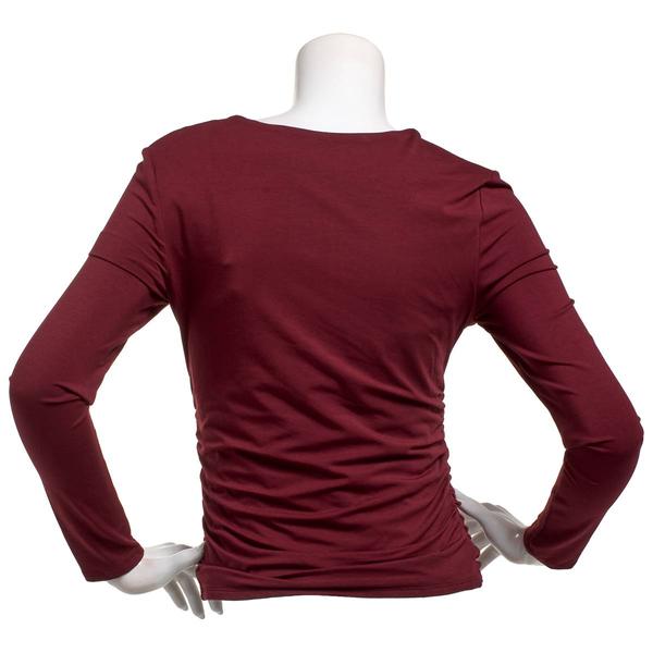 Juniors A. Byer Solid Square Neck Side Ruch Knit Top
