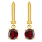 Gemstone Classics™ Gold over Silver Garnet Drop Earrings - image 2