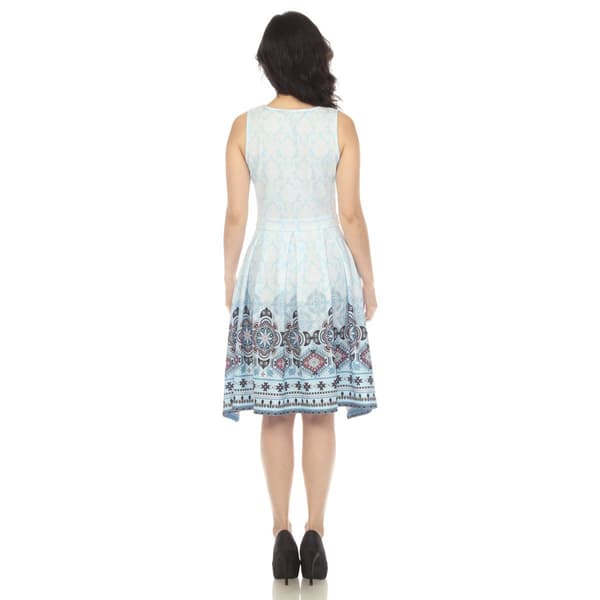 Womens White Mark Fit & Flare Knee Length Dress