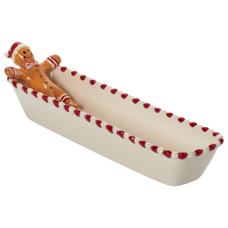 Home Essentials 15 In Oval Boat with 3D Gingerbread