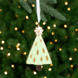 Northlight 4.5in. Green & Gold Christmas Tree Hanging Ornament