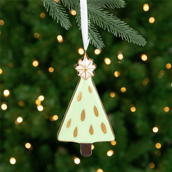 Northlight 4.5in. Green & Gold Christmas Tree Hanging Ornament