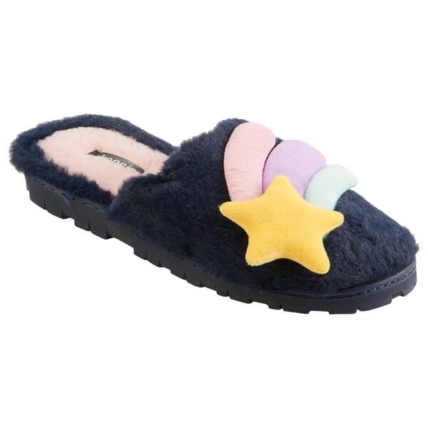 Womens Kensie Faux Fur Slippers - Navy - image 