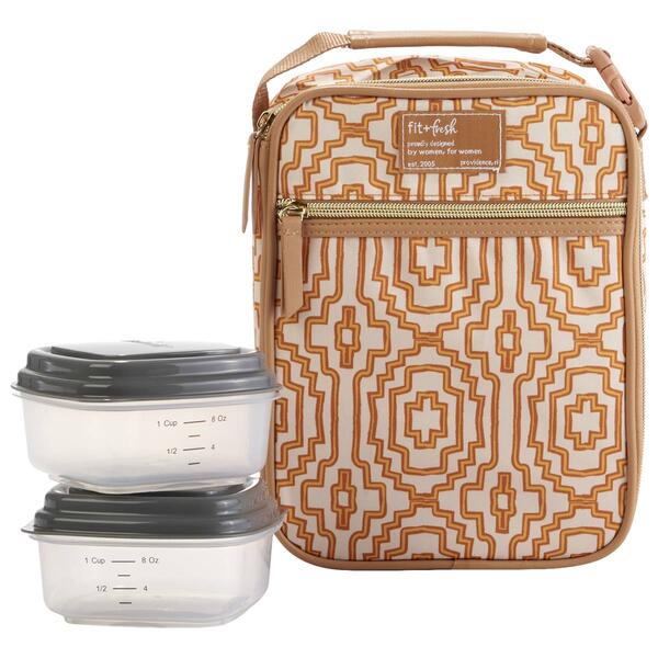 Fit & Fresh Thayer Art Deco Lunch Bag w/ Containers - image 