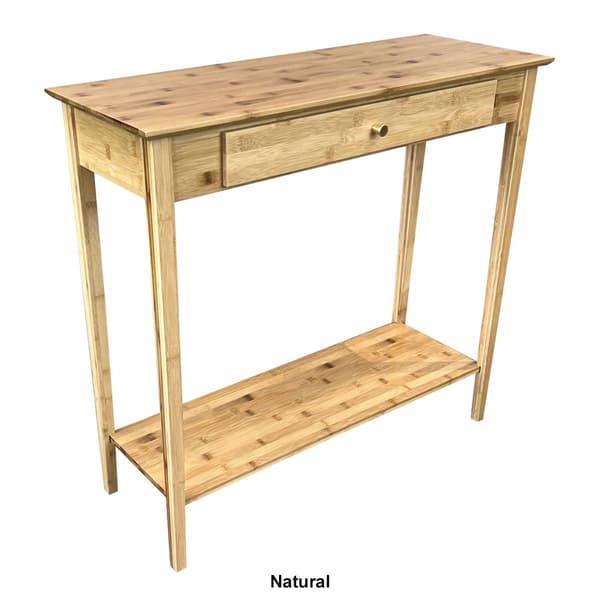 eccostyle&#8482; 2-Tier Solid Bamboo Console Table with Drawer