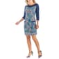 Womens 24/7 Comfort Apparel 3/4 Sleeve Medallion Shift Dress - image 3