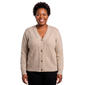 Plus Size Hasting & Smith Solid Long Sleeve Cable V-Neck Cardigan - image 1