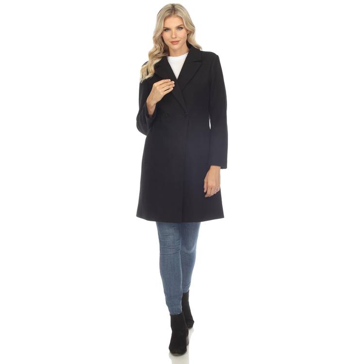 Womens White Mark Classic Walker Coat