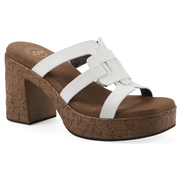 Womens White Mountain Barillo Platform Sandals - image 
