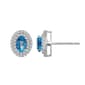 Gemstone Classics(tm) Sterling Silver Topaz & Sapphire Oval Earrings - image 1