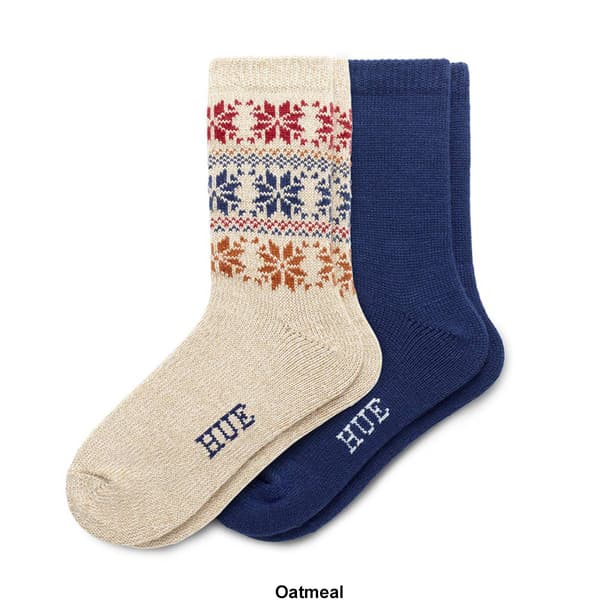 Womens HUE&#174; 2pk. Snowflake Boot Crew Socks