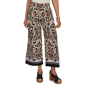 Womens Ruby Rd. Tropical Noir Pull On Damask Wide Leg Pants - image 1