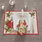 Threadmade Red & White Poinsettias Placemat - Set of 4 - image 3