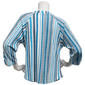 Womens Cure 3/4 Roll Tab Sleeve Stripe Button Front Blouse - image 2