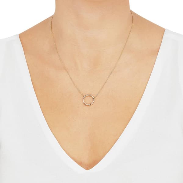 Gold Classics™ Circle Paperclip on a Cable Chain Necklace