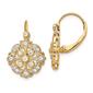 Pure Fire 14kt. Gold Lab Grown Diamond Floral Leverback Earrings - image 1