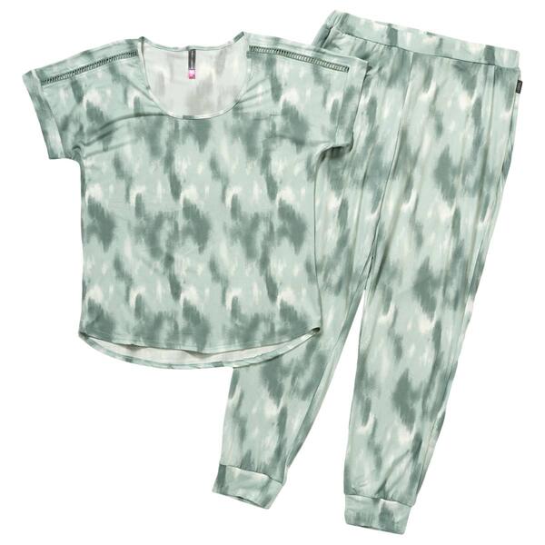 Womens Vince Camuto Short Sleeve Streaks Joggers Pajama Set - image 