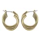 Roman Gold-Tone Twisted Mesh Hoop Earrings - image 1