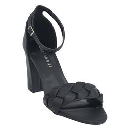 Womens Madden Girl Barbi Block Heel Slingback Sandals- Black