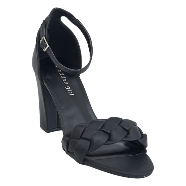 Womens Madden Girl Barbi Block Heel Slingback Sandals- Black