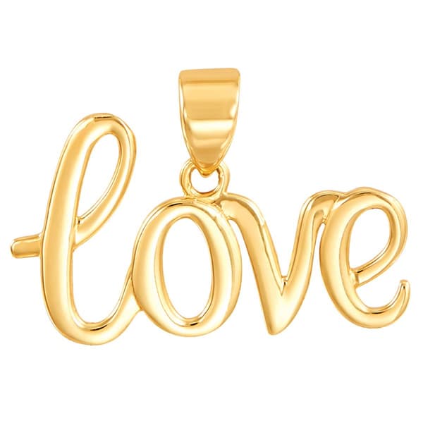 Gold Classics(tm) 10kt. Yellow Gold Polished Cursive Love Pendant - image 