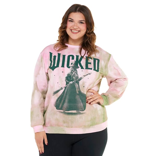 Juniors Plus Freeze Wicked Airbrush Oversized Sweatshirt - image 