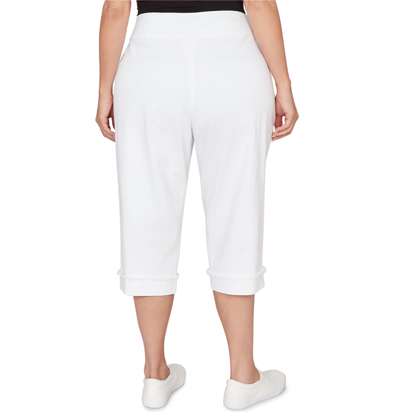 Plus Size Alfred Dunner Port Side Pull On Pearl Hem Capris