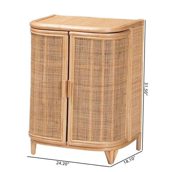 bali & pari Yanka Bohemian Natural Rattan Storage Cabinet