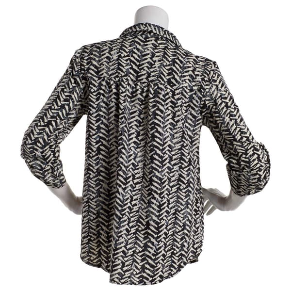 Womens Notations Abstract Equipment Causal Button Down