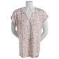 Womens Architect&#40;R&#41; Floral Garden Print Short Sleeve Poly Linen Tee - image 1