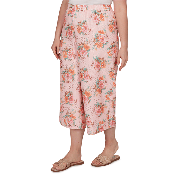 Plus Size Ruby Rd. Renaissance Romance Floral Eyelet Pants