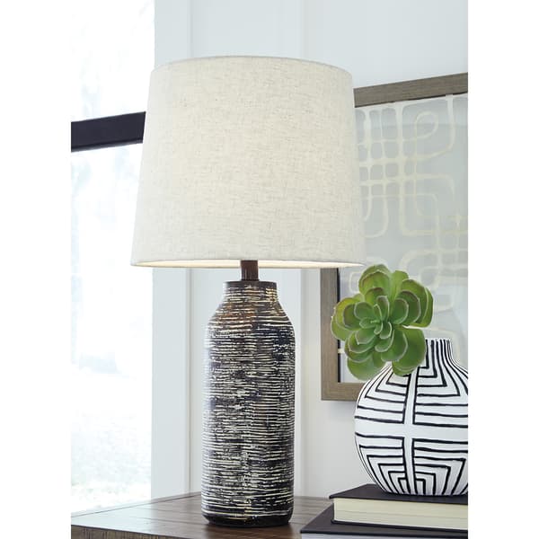 Signature Design by Ashley Black And White Table Lamp